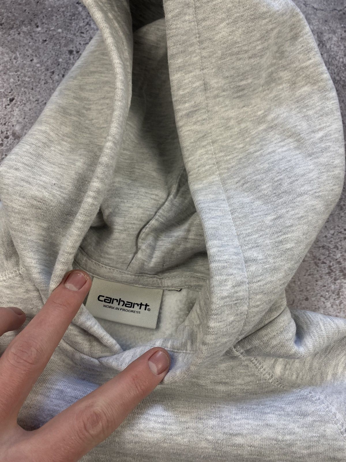 Carhartt × Vintage Vintage Carhartt Y2K light gray tight hoodie baggy Stretwear Size US S / EU 44-46 / 1 - 5 Thumbnail