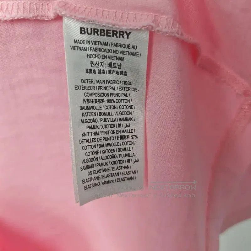 Burberry Burberry Pink Cotton Women's T-Shirt. Size S / US 4 / IT 40 - 4 Thumbnail