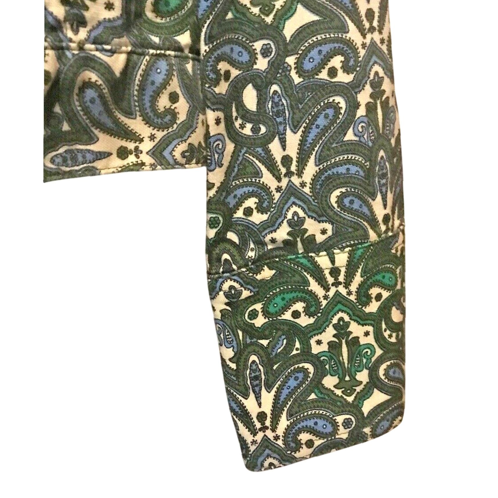 Charter Club VINTAGE Charter Club Womens Jacket Button Down Paisley Green Blue Cotton Spandex Chest 22" Large Womens Size L / US 10 / IT 46 - 5 Thumbnail