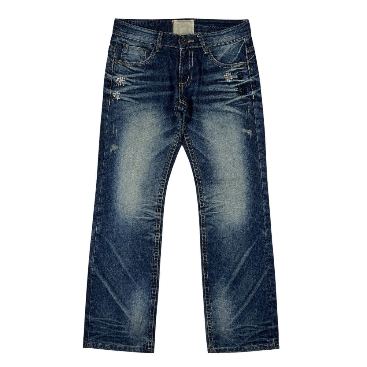 If Six Was Nine Skull - Lolita Washed Hippie Blue Jeans Size US 32 / EU 48 - 2 Thumbnail