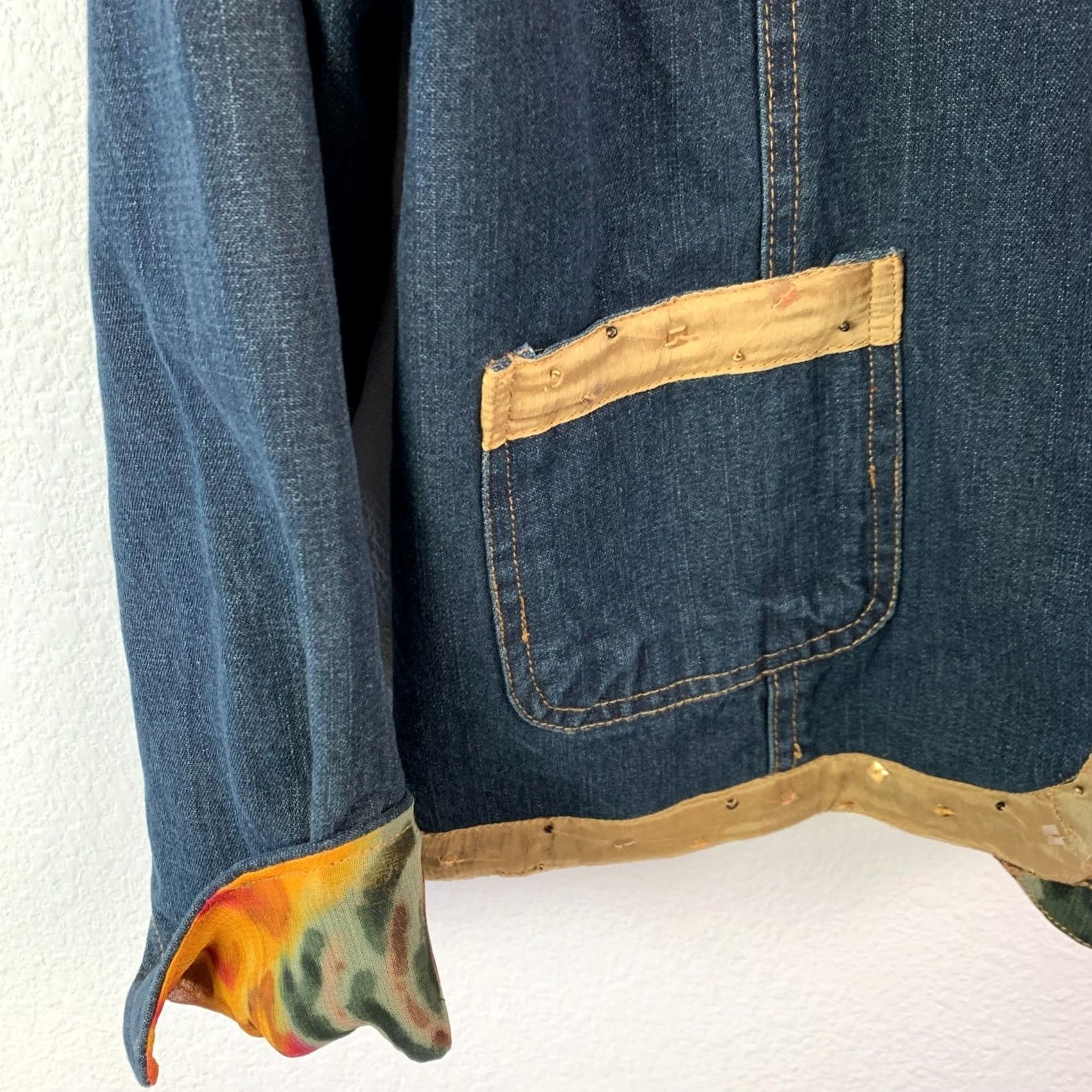 Vintage VINTAGE Units Denim Floral Lined Art To Wear Jacket Womens Medium Size M / US 6-8 / IT 42-44 - 2 Thumbnail