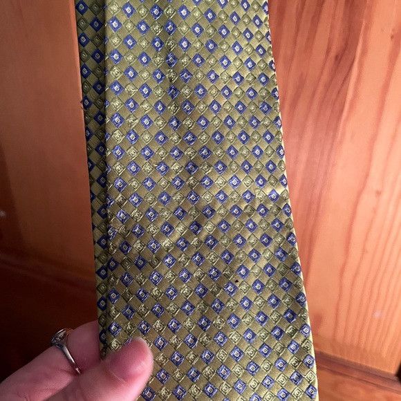Countess Mara Countess Mara Men's 100% Silk Neck Tie green blue Size ONE SIZE - 2 Thumbnail