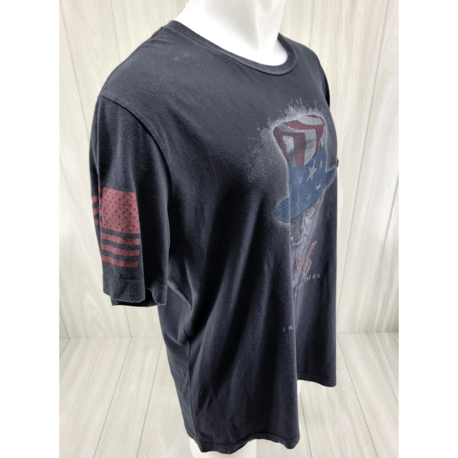 Vintage VINTAGE Grunt Style Uncle Sam Patriotic American Freedom Never Dies 1776 T Shirt Mens XL Black Size US XL / EU 56 / 4 - 6 Thumbnail
