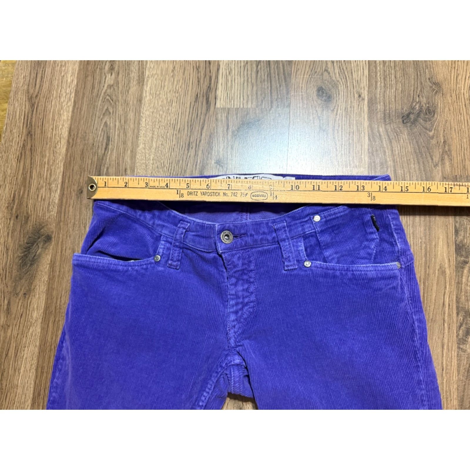 Denime Nikita Denim Pants Womens 29 Purple Corduroy Low Rise Pants Casual Bohemian Regular Inseam 30in Size 29" - 7 Thumbnail