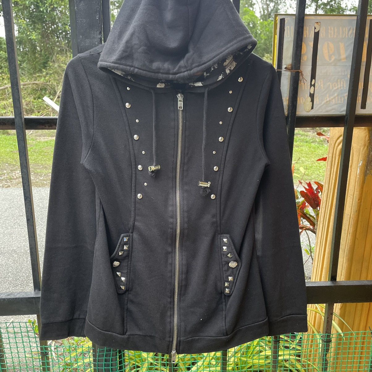 Sex Pot ReVeNGe 🔥🇯🇵Sex Pot Revenge Big Skull Spike Buttons Full Zipper Hoodie Size US XS / EU 42 / 0 - 5 Thumbnail