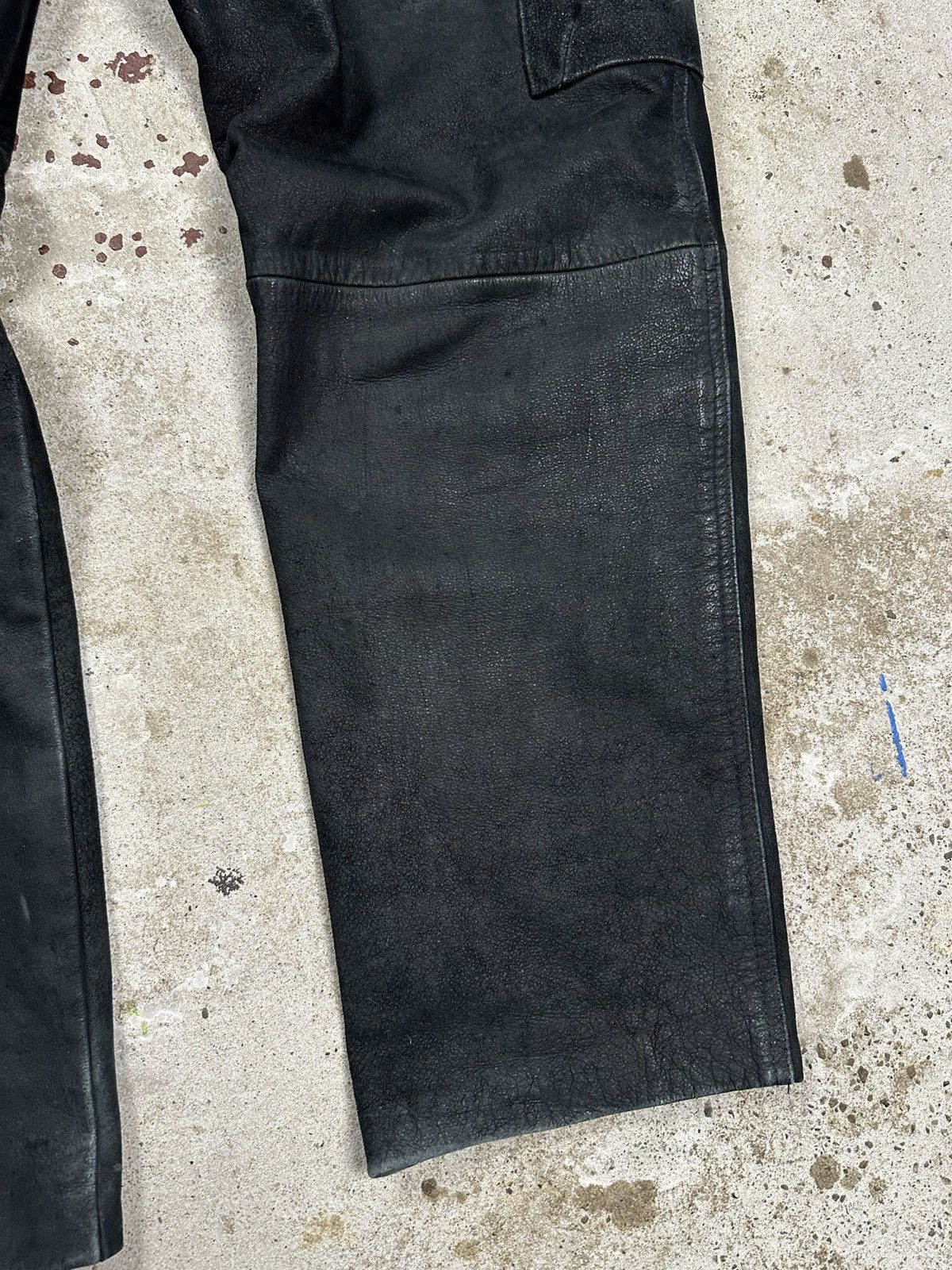 Other Vintage 90s Black Genuine Leather Cargo Baggy Pants Size US 38 / EU 54 - 12 Thumbnail