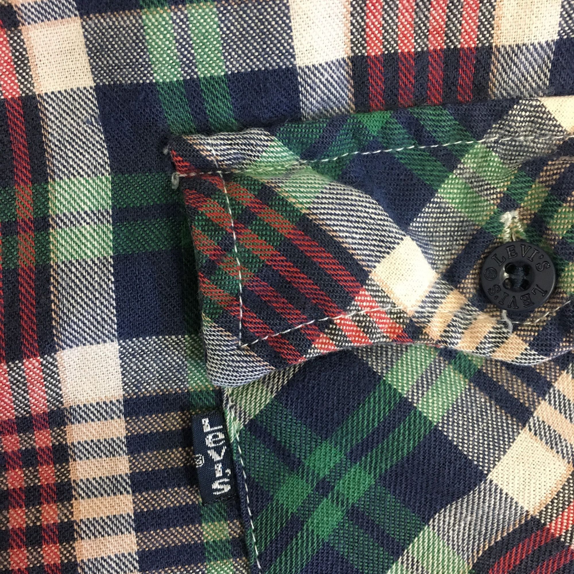 Levi's Vtg Levi's Blue PLAID Button Down Work Chore Casual Shirt Size US L / EU 52-54 / 3 - 4 Thumbnail