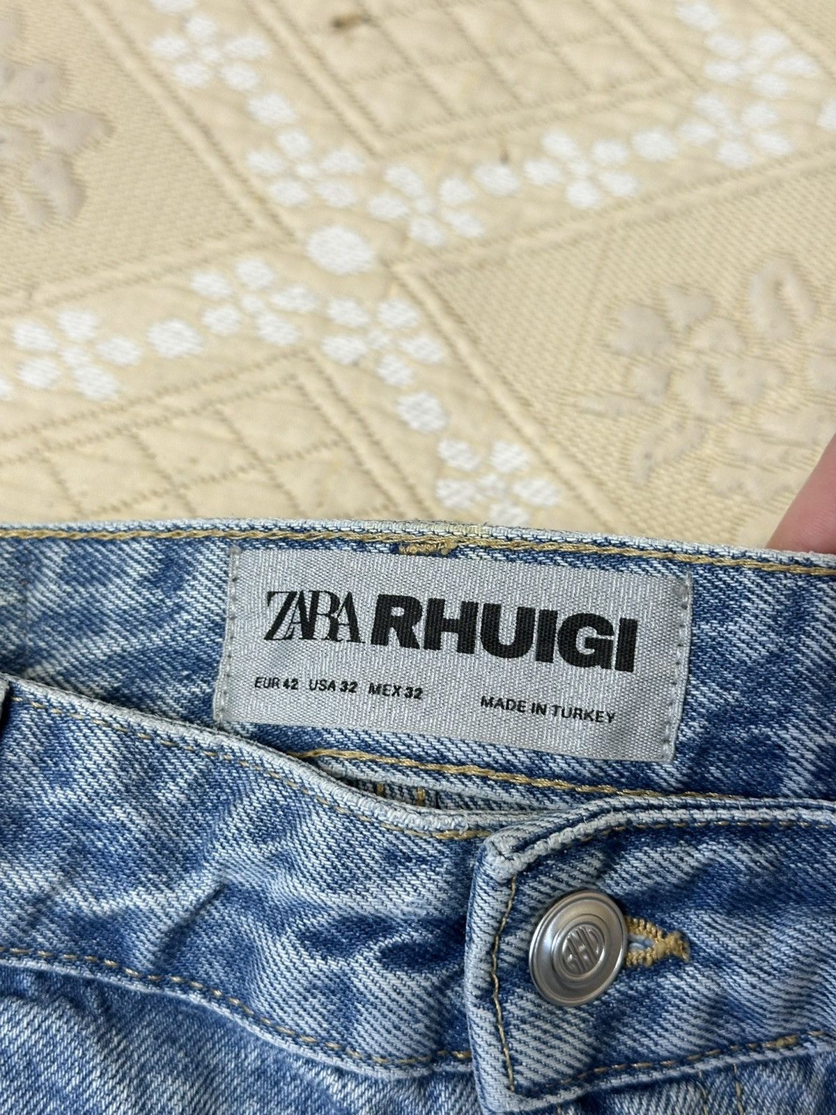 Rhude × Zara 🔥 Zara x Rhude Rhuigi Jeans Distressed Denim Pants Blue Size US 32 / EU 48 - 8 Thumbnail
