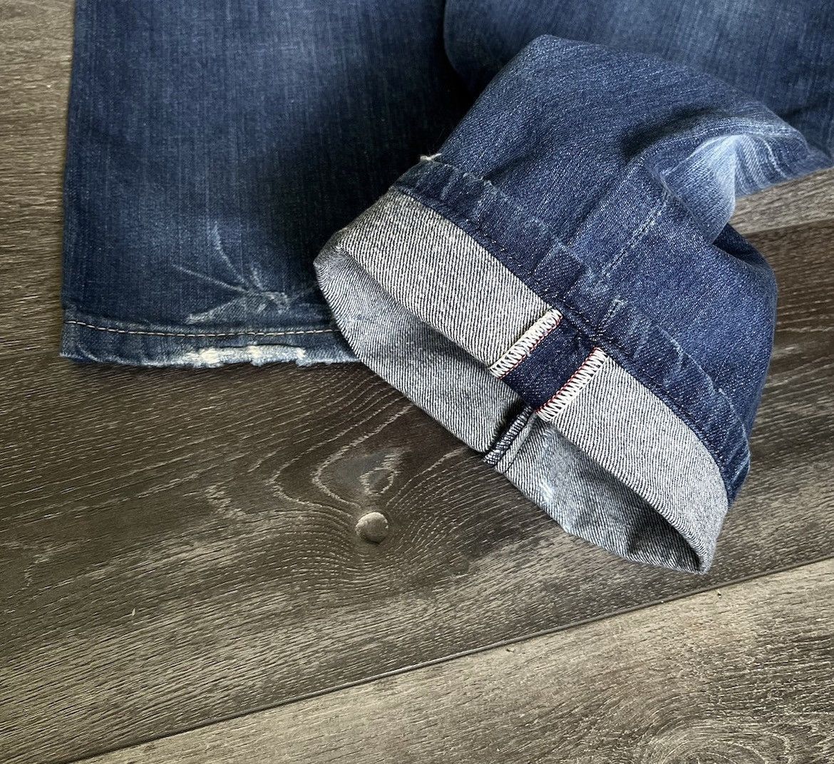 Energie Vintage Energie Sixty Mulligan Distressed Denim Jeans 33x32 Size US 33 - 4 Thumbnail