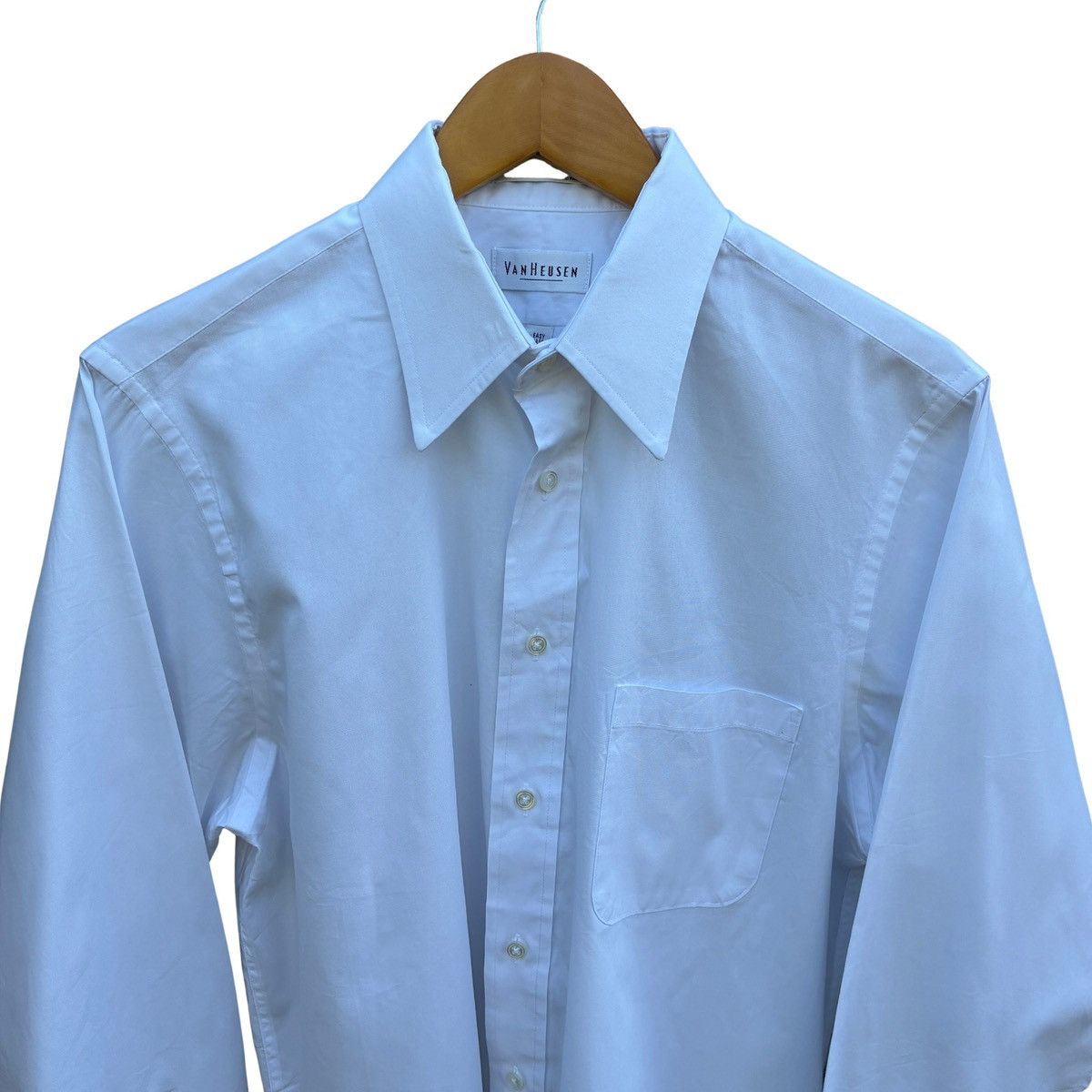Van Heusen Vintage Van Heusen Dress Shirt Pinpoint Oxford White Size US L / EU 52-54 / 3 - 3 Thumbnail