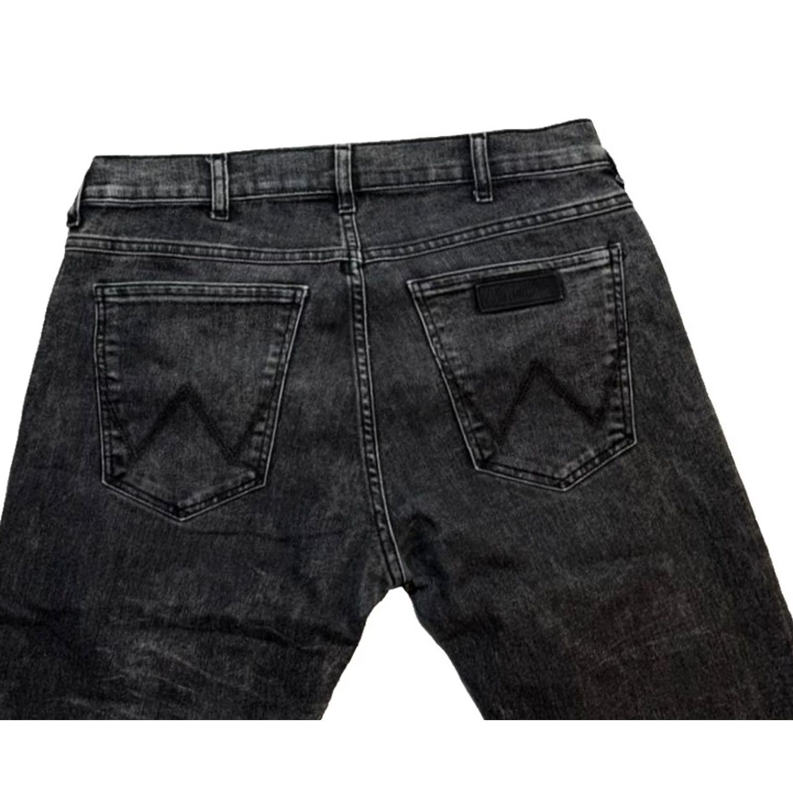 Wrangler Mens Wrangler Larston Regular Jeans 32 in Black Cotton Denim 5-Pocket Slim Fit 32 in Inseam Wrangler 1947 Mens Jeans Size US 32 / EU 48 - 5 Thumbnail