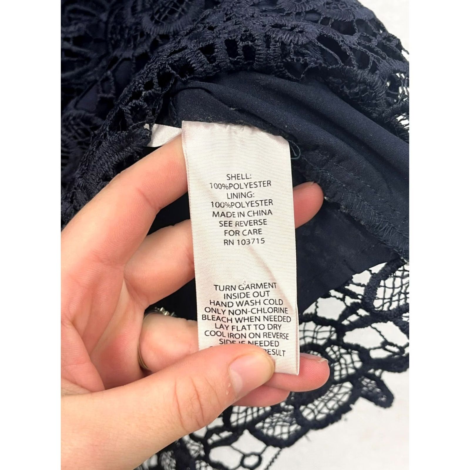Nanette Lepore Nanette Lepore Womens Blouse Navy Floral Lace Sleeveless Top S Navy Size S / US 4 / IT 40 - 4 Thumbnail