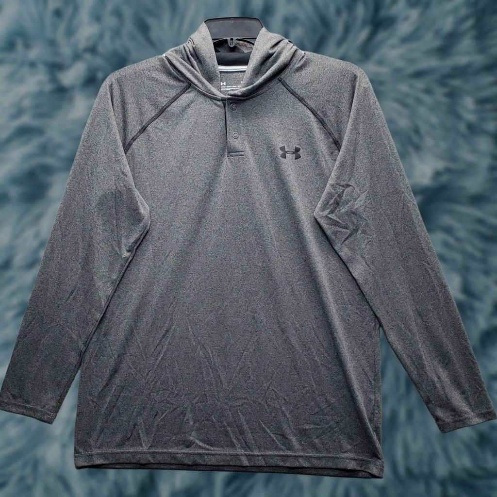 Under Armour Under Armour Tech Hoodie Mens M Gray Regular Fit HeatGear Long Sleeve Logo Hoodie Size US M / EU 48-50 / 2 - 1 Thumbnail