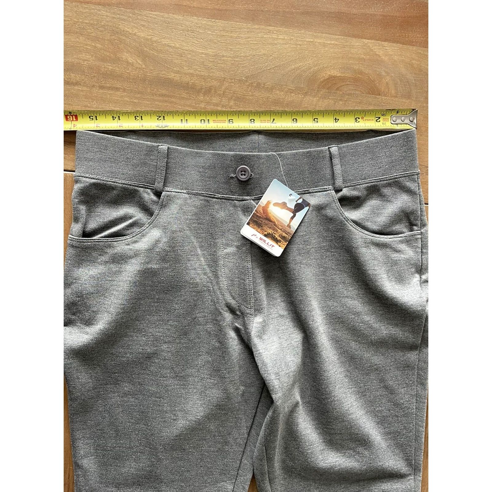 Vintage WILLIT Pants Dress Boots? Bootcut Yoga Pants Womens Large Petite Slacks Stretch Office Casual Gray 30in Inseam 31in Waist Petites Size 24" / US 00 / IT 34 - 5 Thumbnail