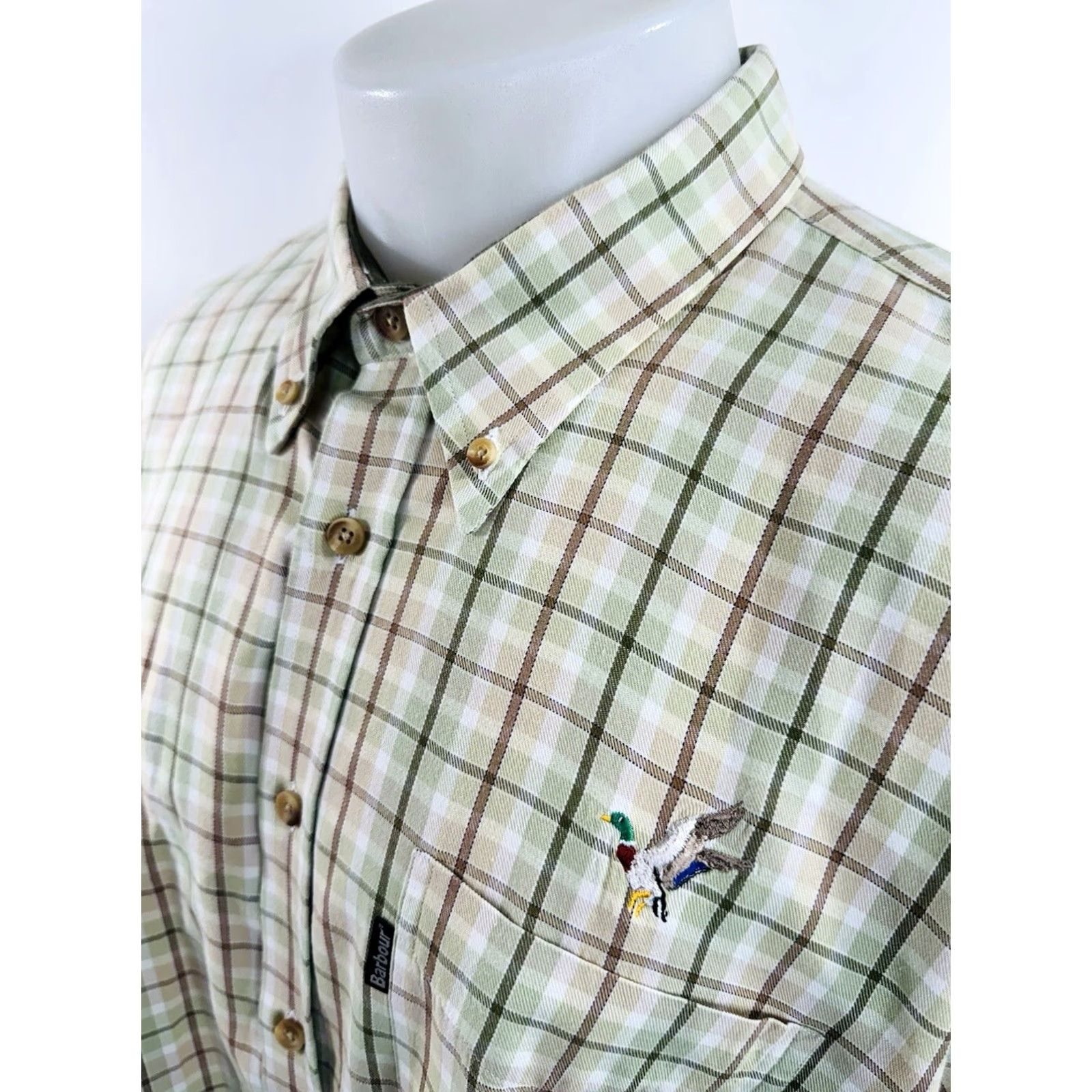 Barbour BARBOUR THE COUNTRY SHIRT Embroidered DUCK Hunting XXL Shirt EXCELLENT Mens Button-Up Long Sleeve 2XL Brown Green White Tan Size US XXL / EU 58 / 5 - 3 Thumbnail