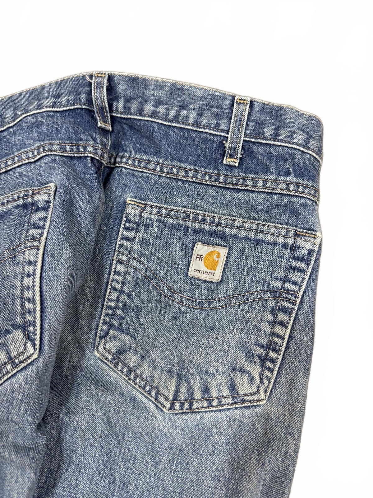 Carhartt Carhartt Men's Blue Denim Work Jeans 35X34 Size US 35 - 2 Thumbnail