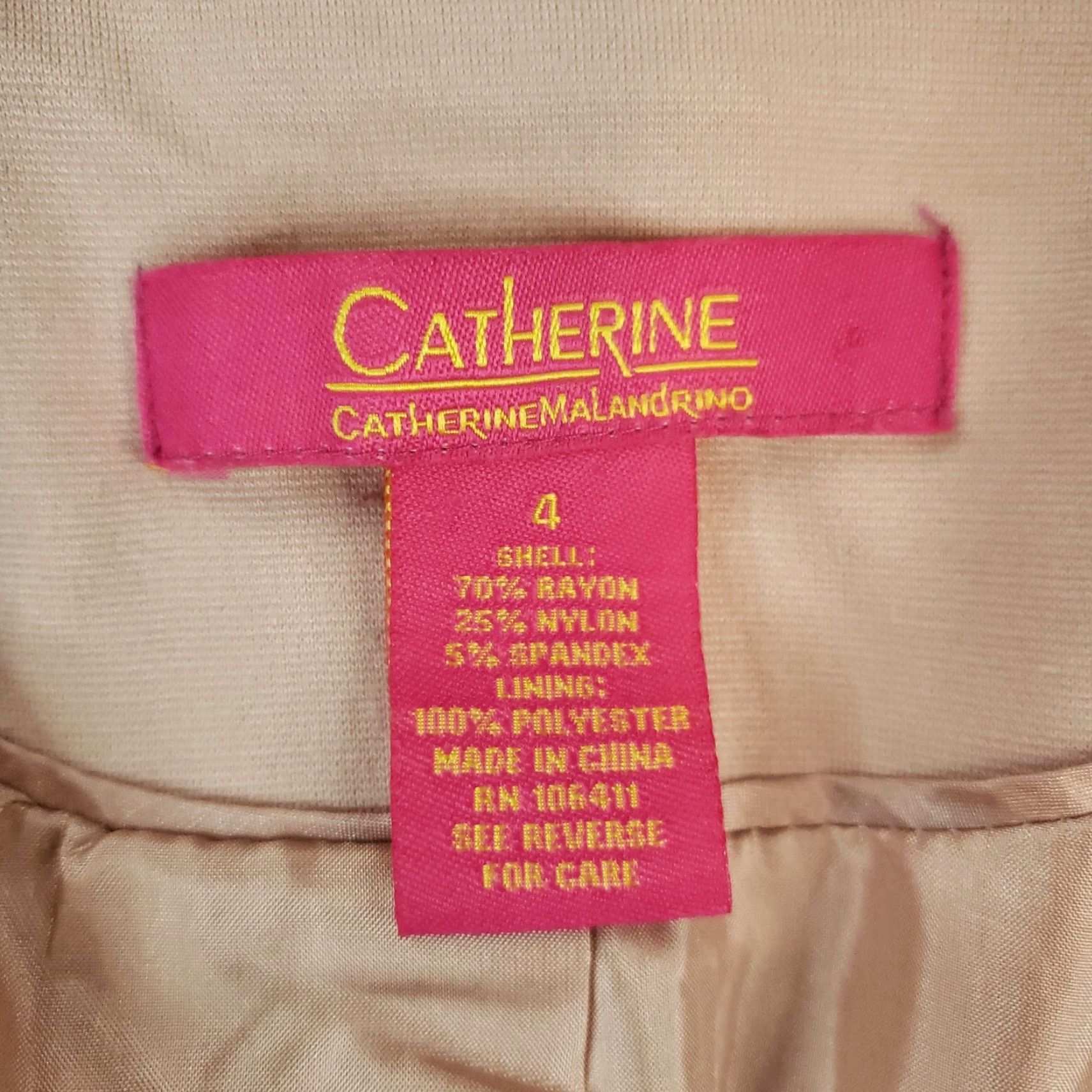 Vintage Catherine Malandrino Pink Blazer Womens Size 4 Stretch Open Front Shoulder Pads Size S / US 4 / IT 40 - 5 Thumbnail