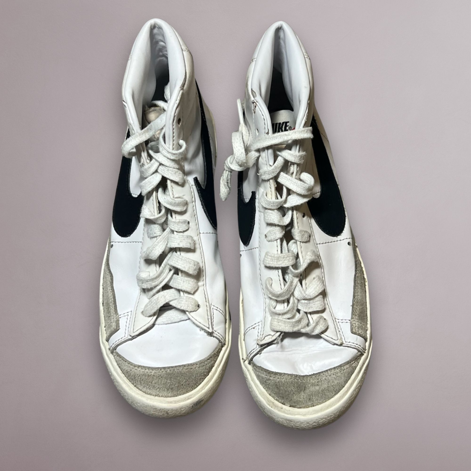 Nike Nike Blazer Mid 77 Vintage White Black Swoosh High-Top Sneak Size US 8.5 / EU 41-42 - 2 Thumbnail
