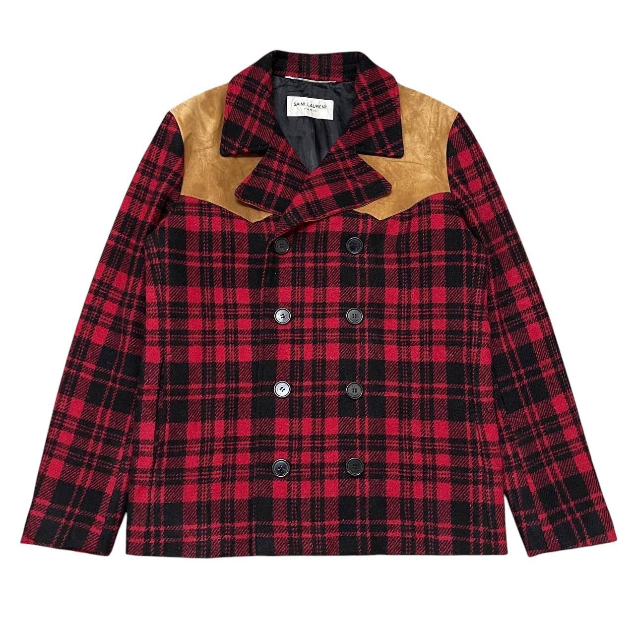 Saint Laurent Paris Runway FW14 SLP Hedi Slimane Western Coat Checked Suede Size US M / EU 48-50 / 2 - 4 Thumbnail