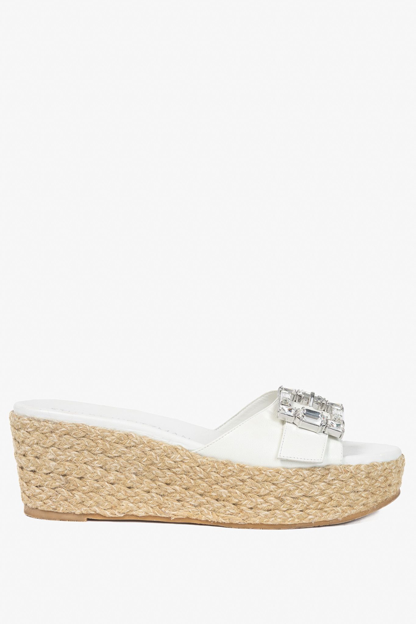 Stuart Weitzman Stuart Weitzman SS23 June 75 Crystal-Buckle Wedge Sandal Size US 7.5 / IT 37.5 - 1 Thumbnail