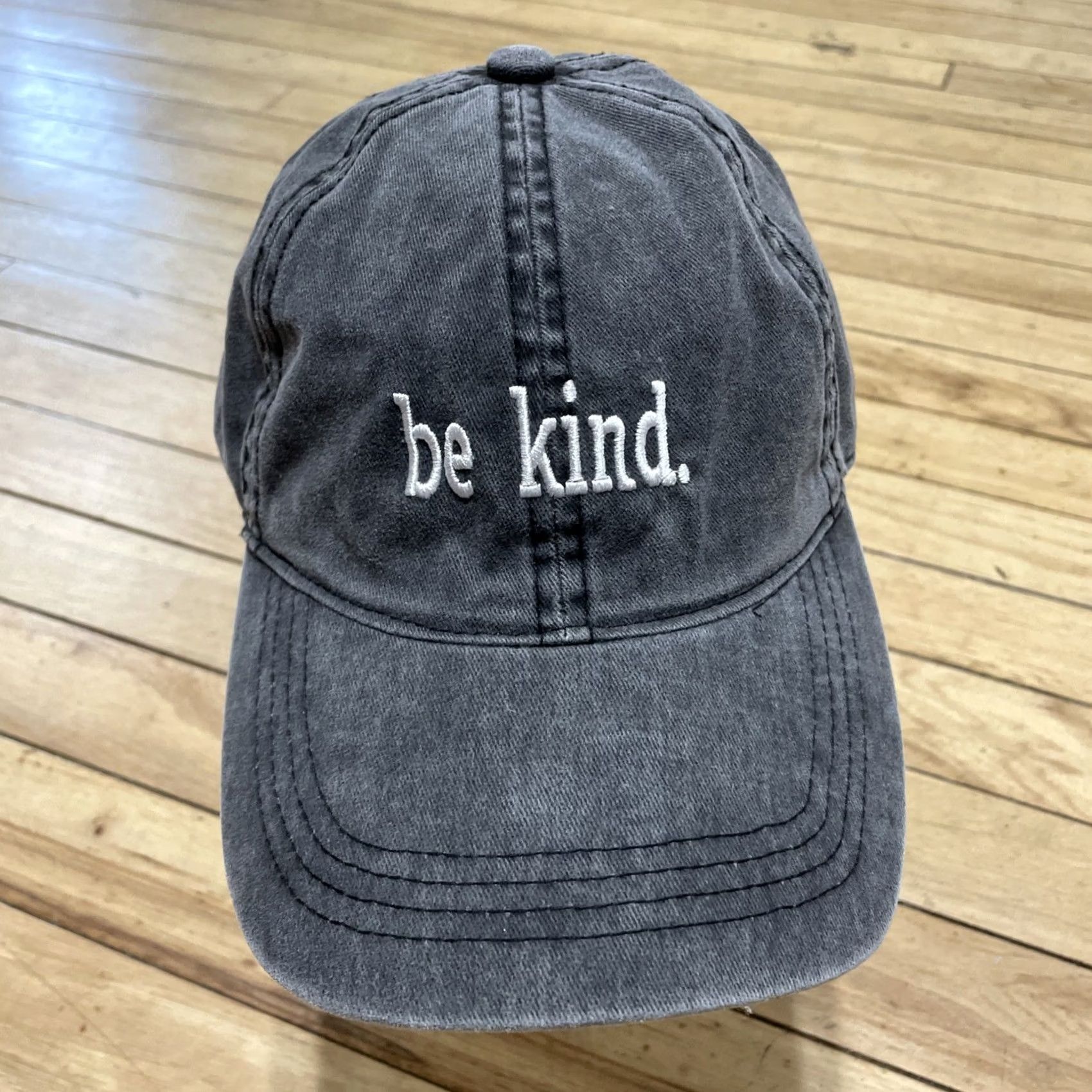 Vintage be kind. Adjustable Clasp Hat Gray Light Twill Baseball Cap Streetwear Gym Yoga Hat Women's Baseball Cap Twill Gray Adjustable Clasp Be kind. Size ONE SIZE - 3 Thumbnail