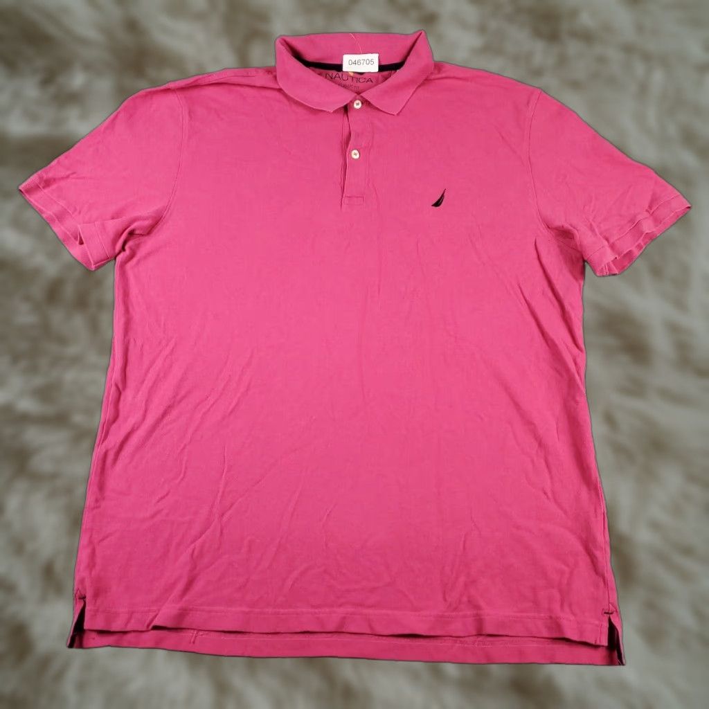 Nautica Nautica Polo Shirt Mens 2XL Pink Solid Short Sleeve Collared Button-Front Casual Adult Polo Mens Pink 2XL Size US XXL / EU 58 / 5 - 1 Thumbnail