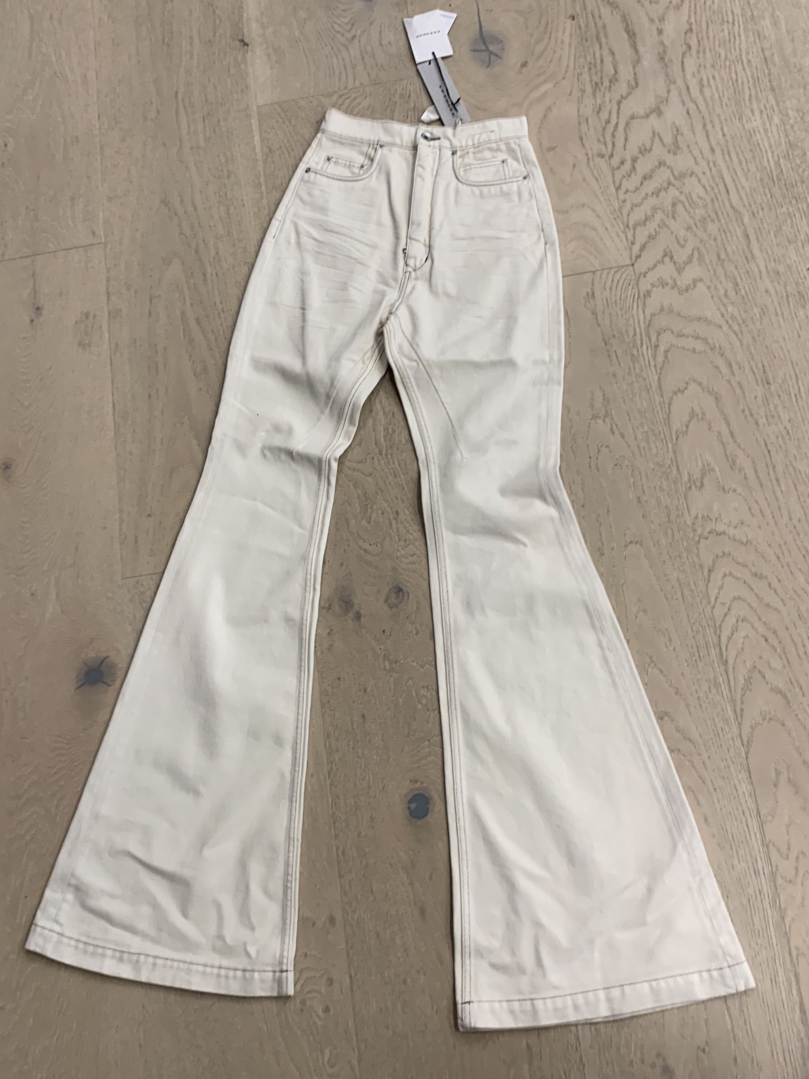 image of Rick Owens x Rick Owens Drkshdw Flare Jeans in Cream, Women's (Size 26)