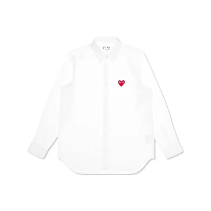 Comme des Garçons Play Red Emblem Button Down Shirt 0079