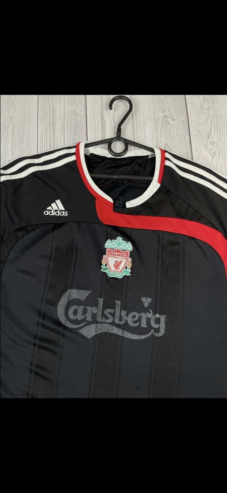 Adidas Vintage adidas Liverpool black rare jersey size XL Size US XL / EU 56 / 4 - 2 Thumbnail