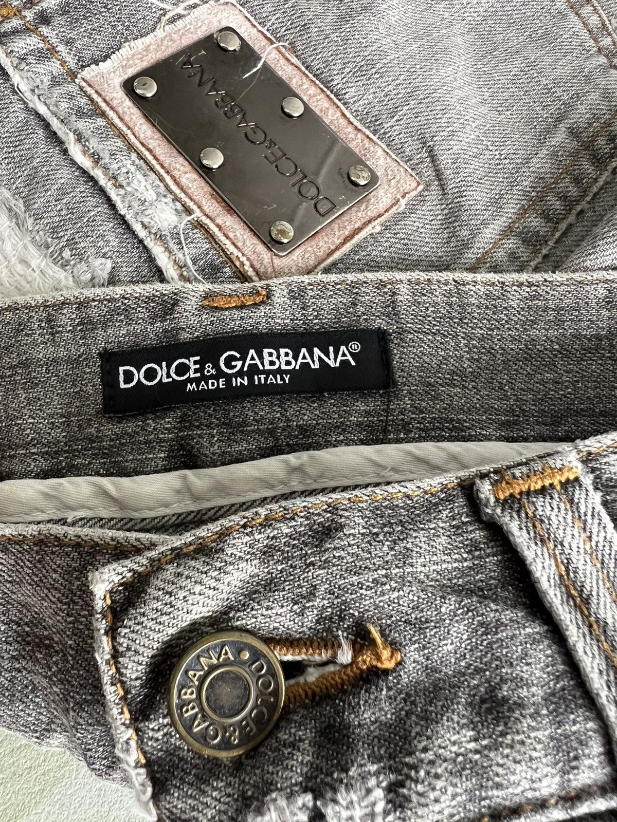 Dolce & Gabbana ARCHIVE D&G Sashiko Boro Runway Damaged Dirty Jeans Denim Size US 32 / EU 48 - 17 Thumbnail
