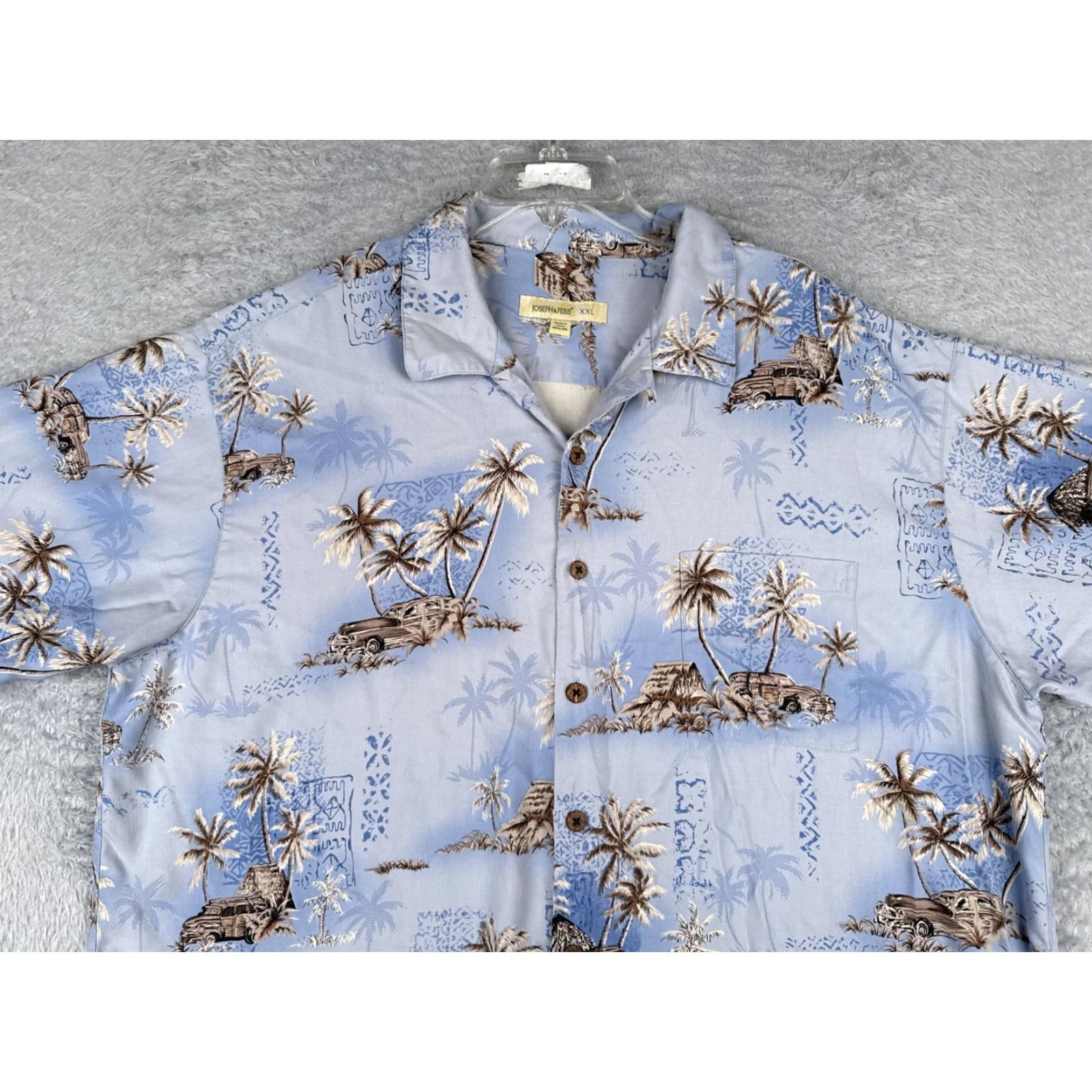 Joseph Joseph & Feiss Shirt Men 2XL XXL Blue Hawaiian 100% Silk Aloha Beach Flower Resort Vacation Size US XXL / EU 58 / 5 - 6 Thumbnail