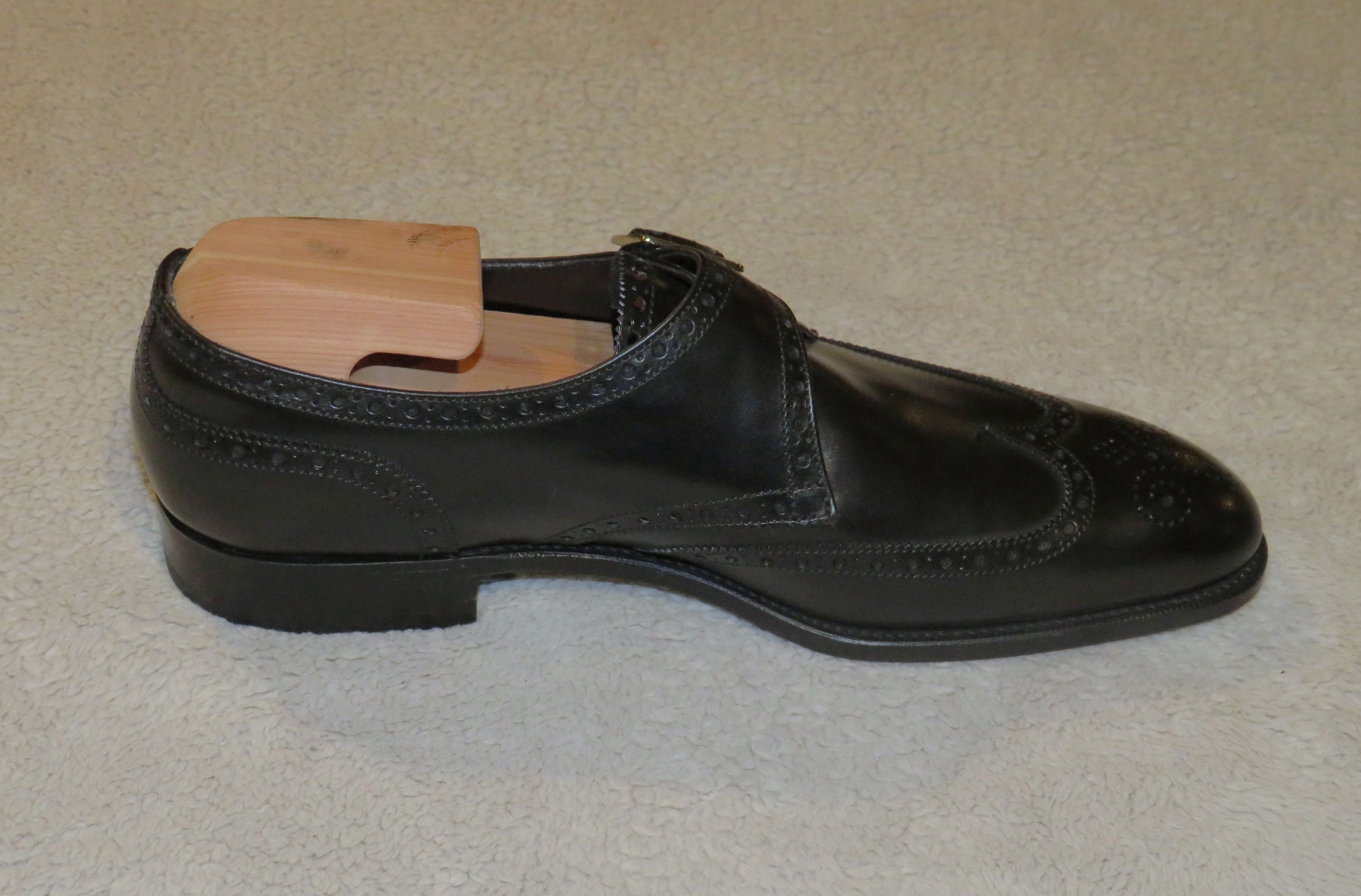 Edward Green Hove Black Calf Leather Balmoral Monk Straps 8D NWB Size US 8 / EU 41 - 5 Thumbnail