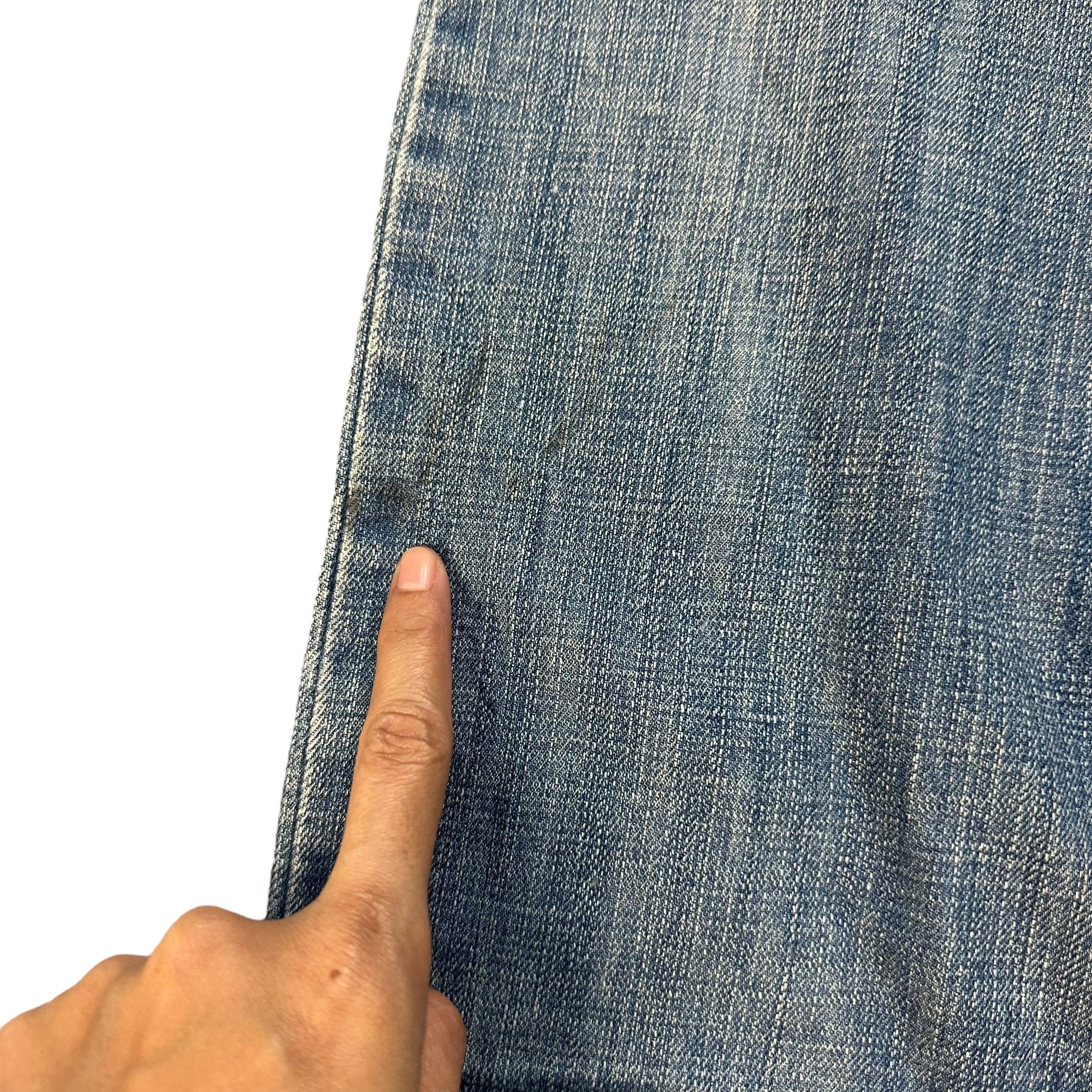 Global Work GLOBAL WORK TRASHED SELVEDGE DENIM PANT #8848-031 Size US 29 - 7 Thumbnail