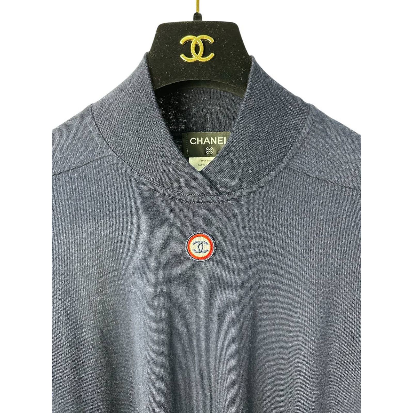 Chanel Chanel Navy CashmereCC Logo Jumper Sz.40 Size M / US 6-8 / IT 42-44 - 3 Thumbnail