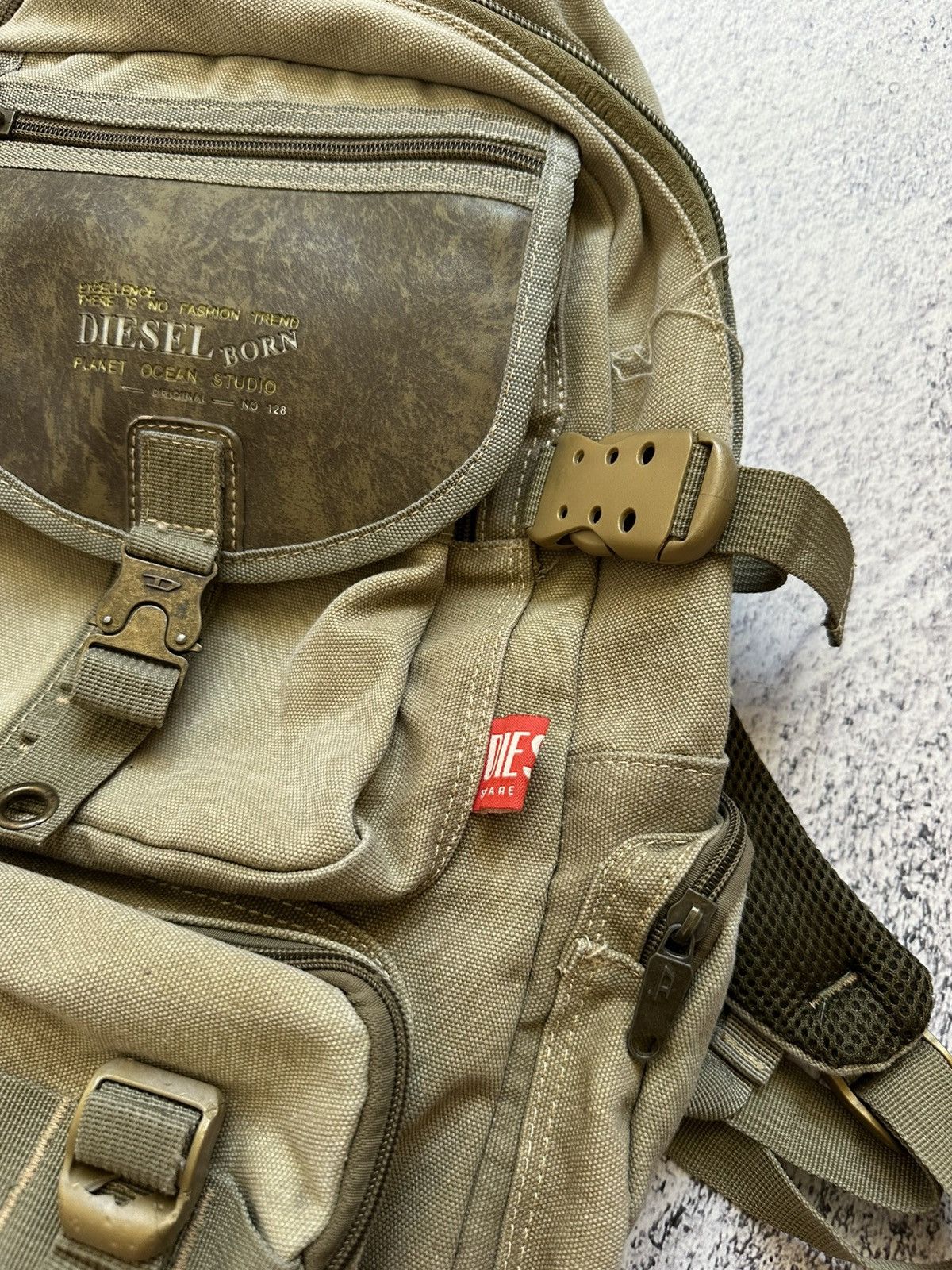 Vintage Diesel Backpack Bag Y2K 1990s Logo