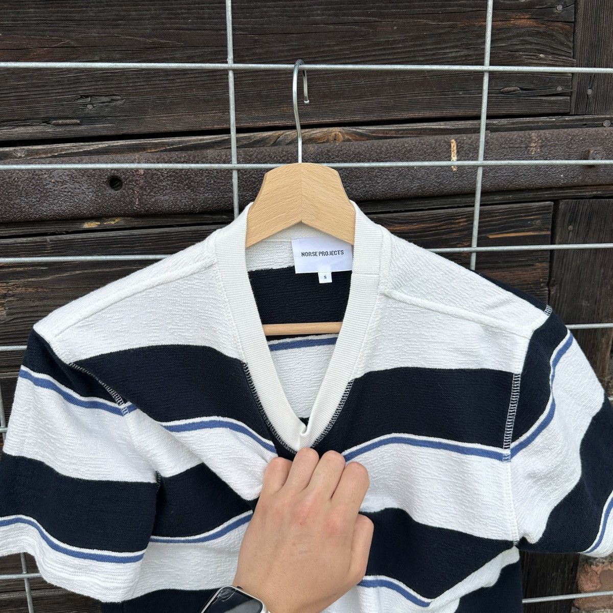Norse Projects Norse Projects Johannes Textured Stripe T-Shirt Casual S Size US S / EU 44-46 / 1 - 10 Thumbnail