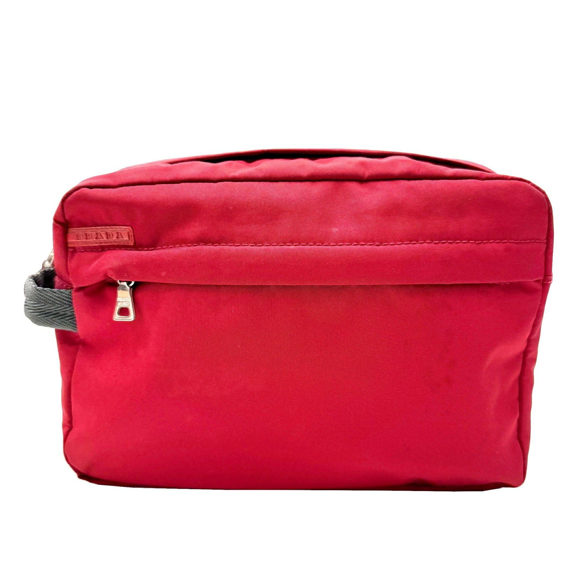 image of Prada Nylon Pouch Red Bag For Women, Men And Unisex, Women's