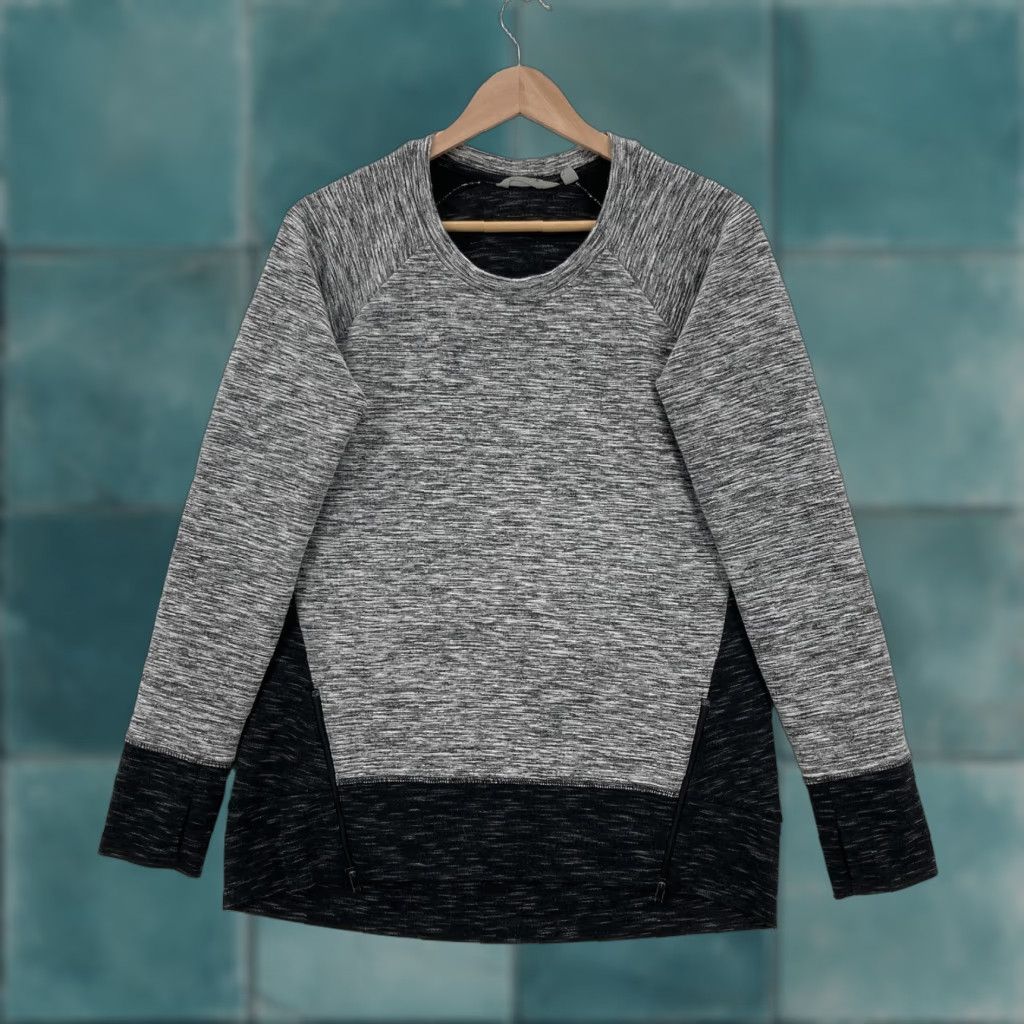 Athleta Athleta Sweatshirt Womens Medium Heathered Raglan Tunic Side Zip Pullover Gray Size M / US 6-8 / IT 42-44 - 1 Thumbnail