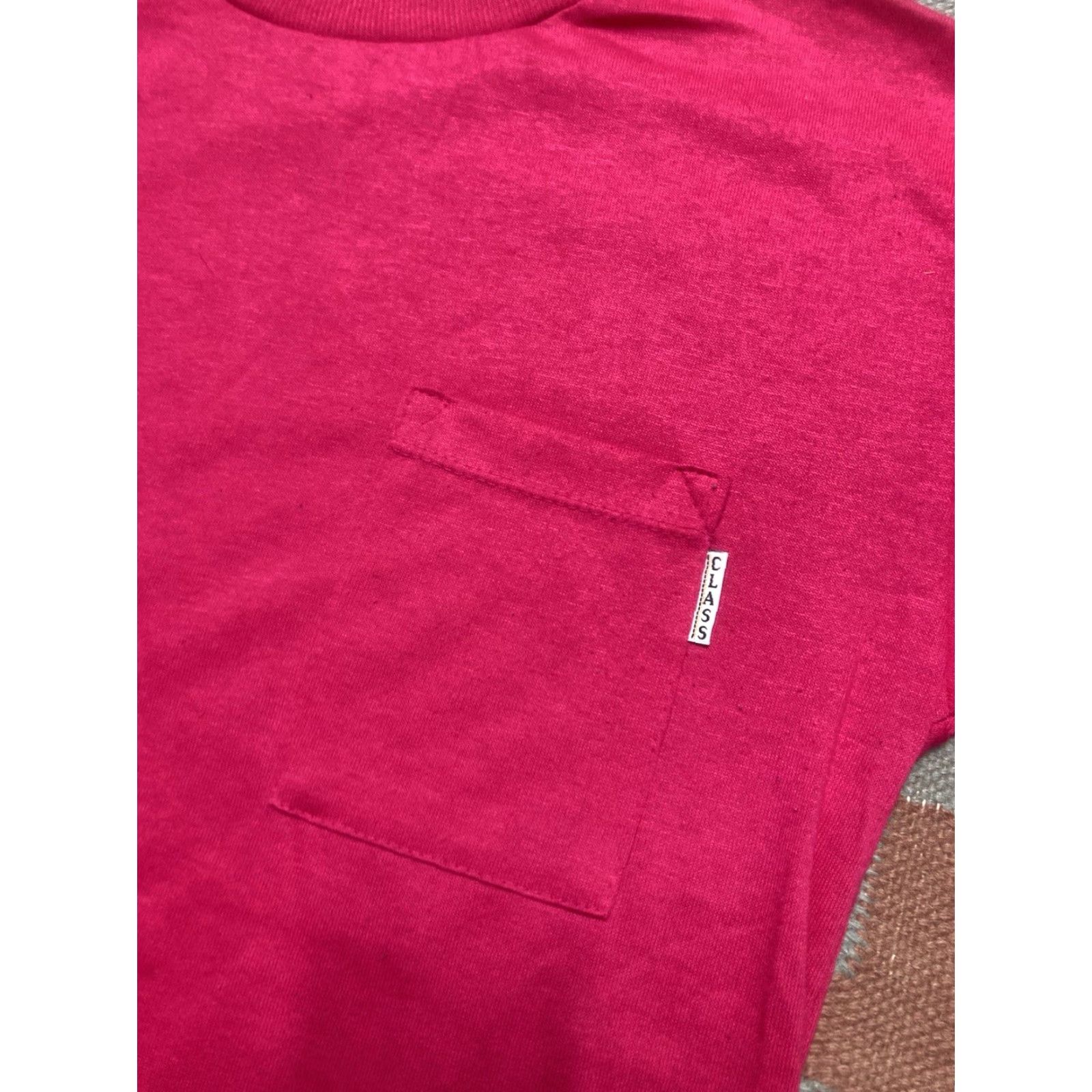 Pinko VINTAGE 80s pocket T-Shirt Men M & M Pink Poly Cotton Boxy Adult Medium Size US M / EU 48-50 / 2 - 2 Thumbnail