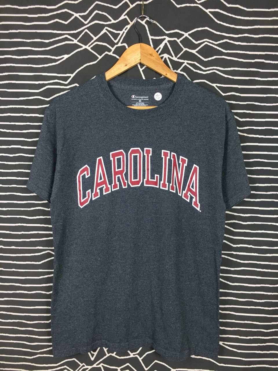 Champion × Vintage Vtg Champion Athletic Apparel Carolina Spell Out Tee Size US M / EU 48-50 / 2 - 2 Thumbnail