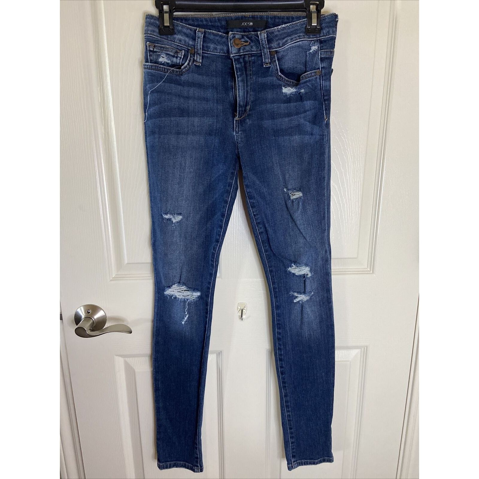 Joe's Joe's Beckett Skinny Ankle Jeans 26 Distressed Dark Wash Size 26" / US 2 / IT 38 - 4 Thumbnail