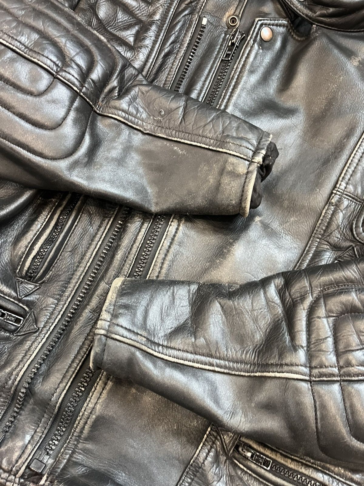 Vintage Vintage MOTO Leather Jacket Racing Motorcycle Biker faded Size US M / EU 48-50 / 2 - 8 Thumbnail