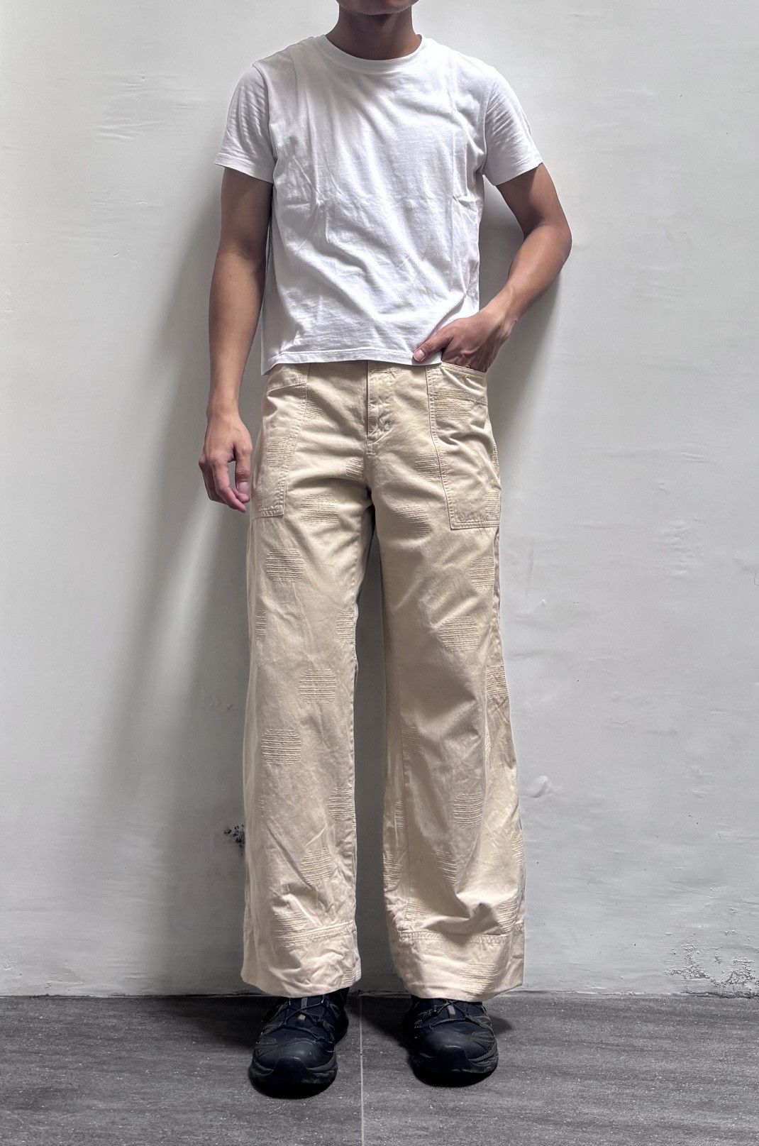 Issey Miyake FREE TAX! Plantation Scratches Effect Relaxed Pants Size US 31 - 1 Thumbnail