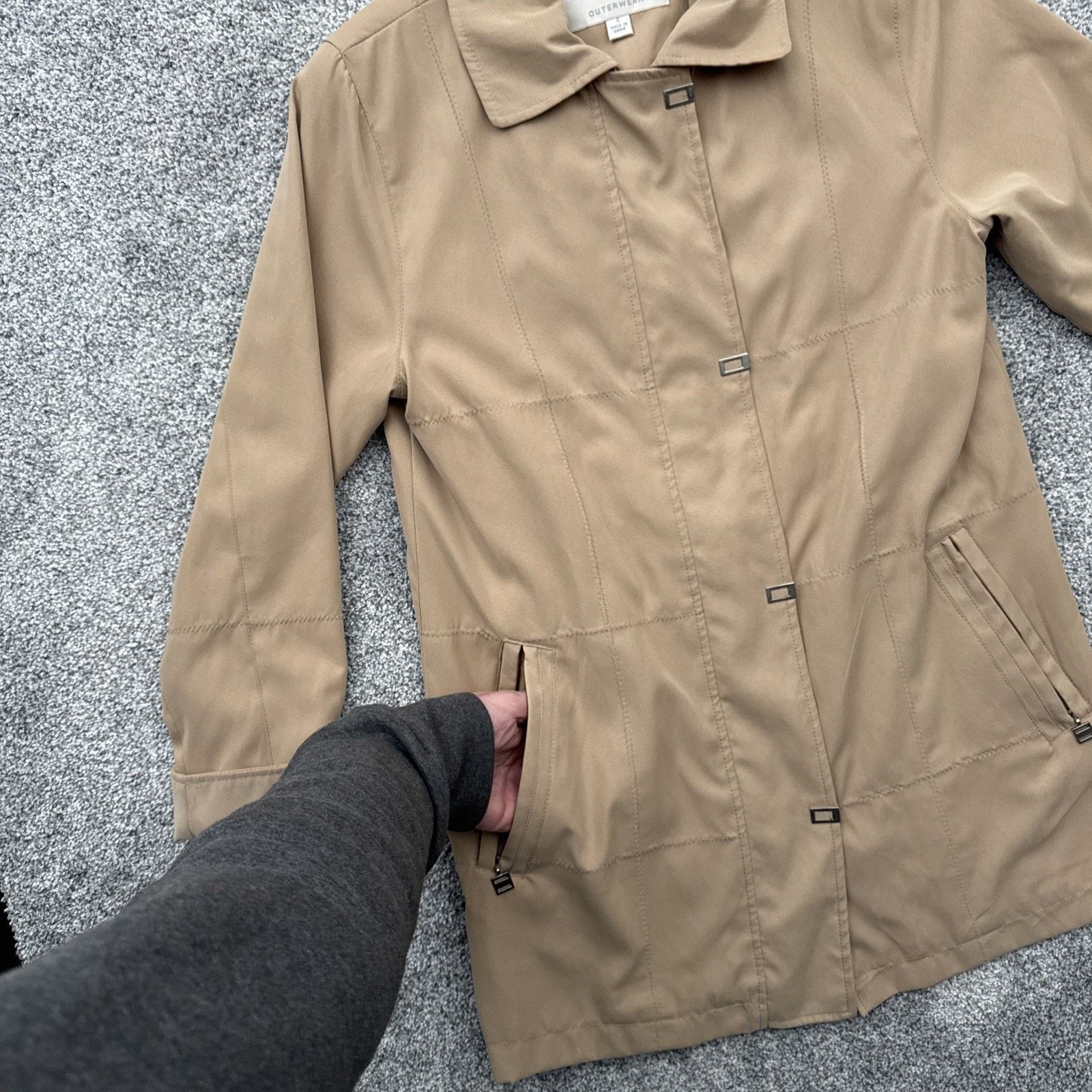 Other Vintage 90s Trench Coat Women Small Office Light Academia Size S / US 4 / IT 40 - 5 Thumbnail