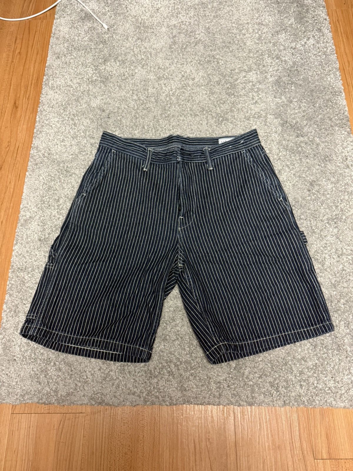 Gap GAP Navy Blue Pinstriped Wide Leg Shorts Size US 30 / EU 46 - 1 Thumbnail