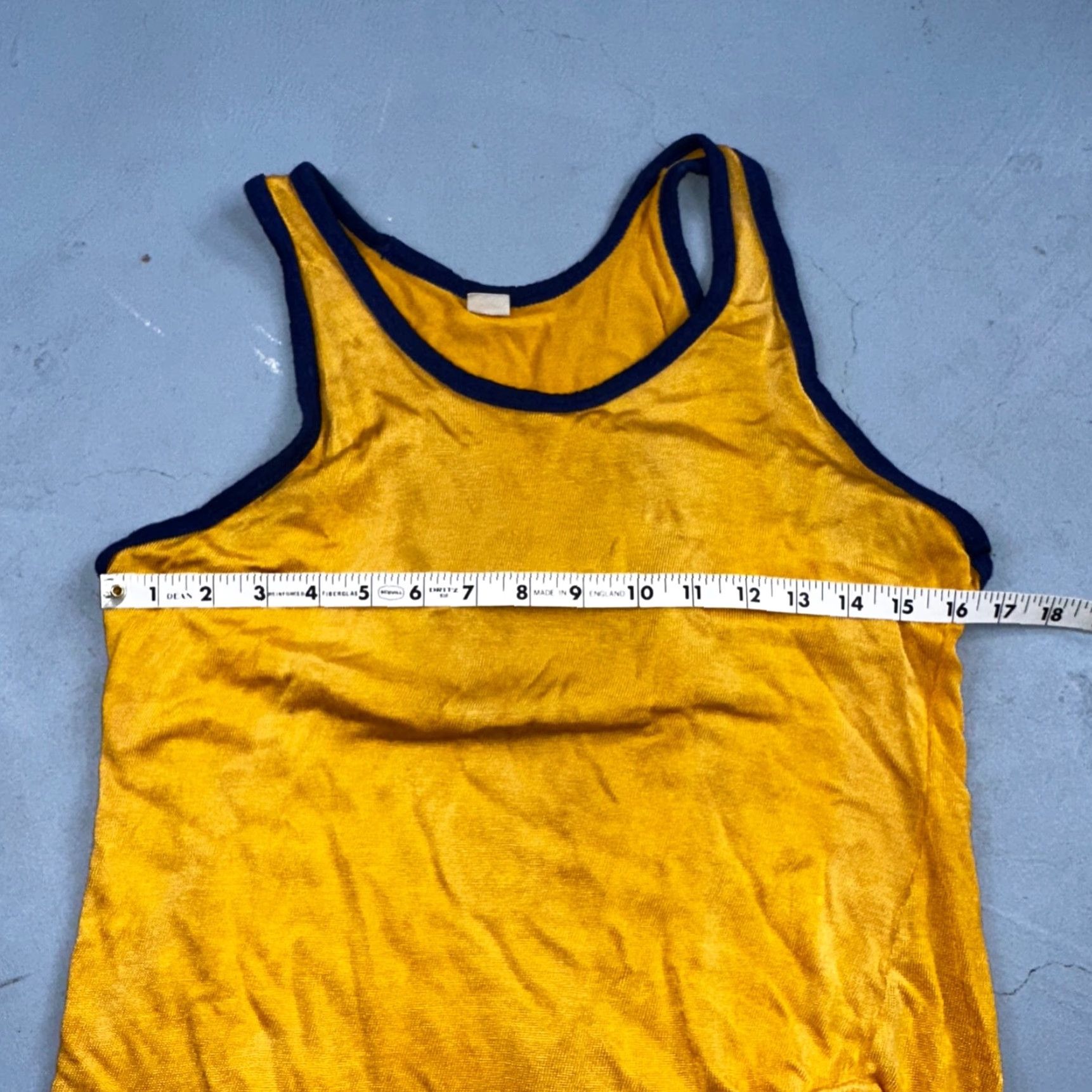 Vintage VINTAGE Russell T-Shirt Men 1950s Rockabilly Tank 24 Number Yellow Short Sleeve Crew Neck VTG Size US M / EU 48-50 / 2 - 5 Thumbnail