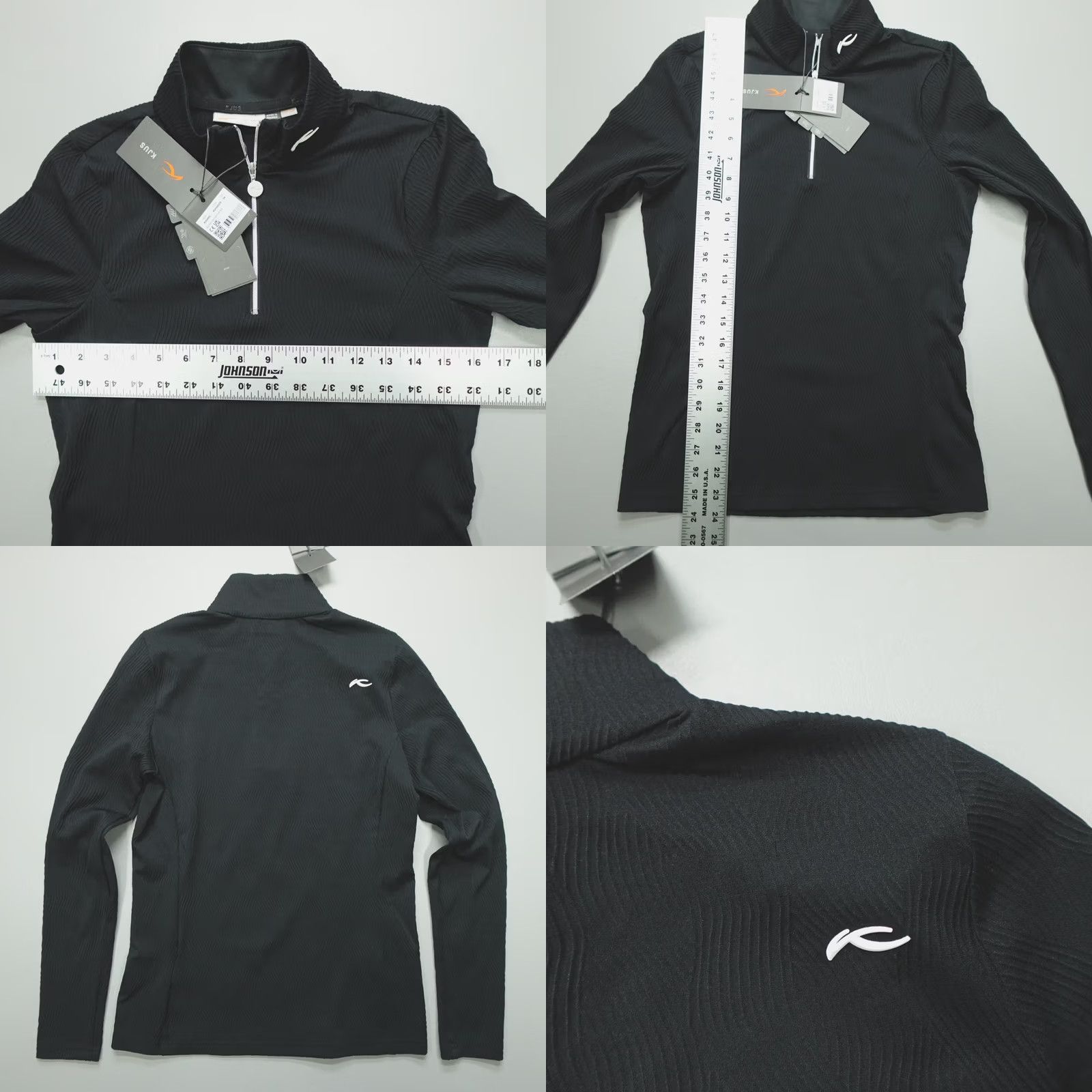 KJUS KJUS Pullover Sense Half-Zip Long Sleeve Textured Women's Size XS Black 34 Size XS / US 0-2 / IT 36-38 - 8 Thumbnail