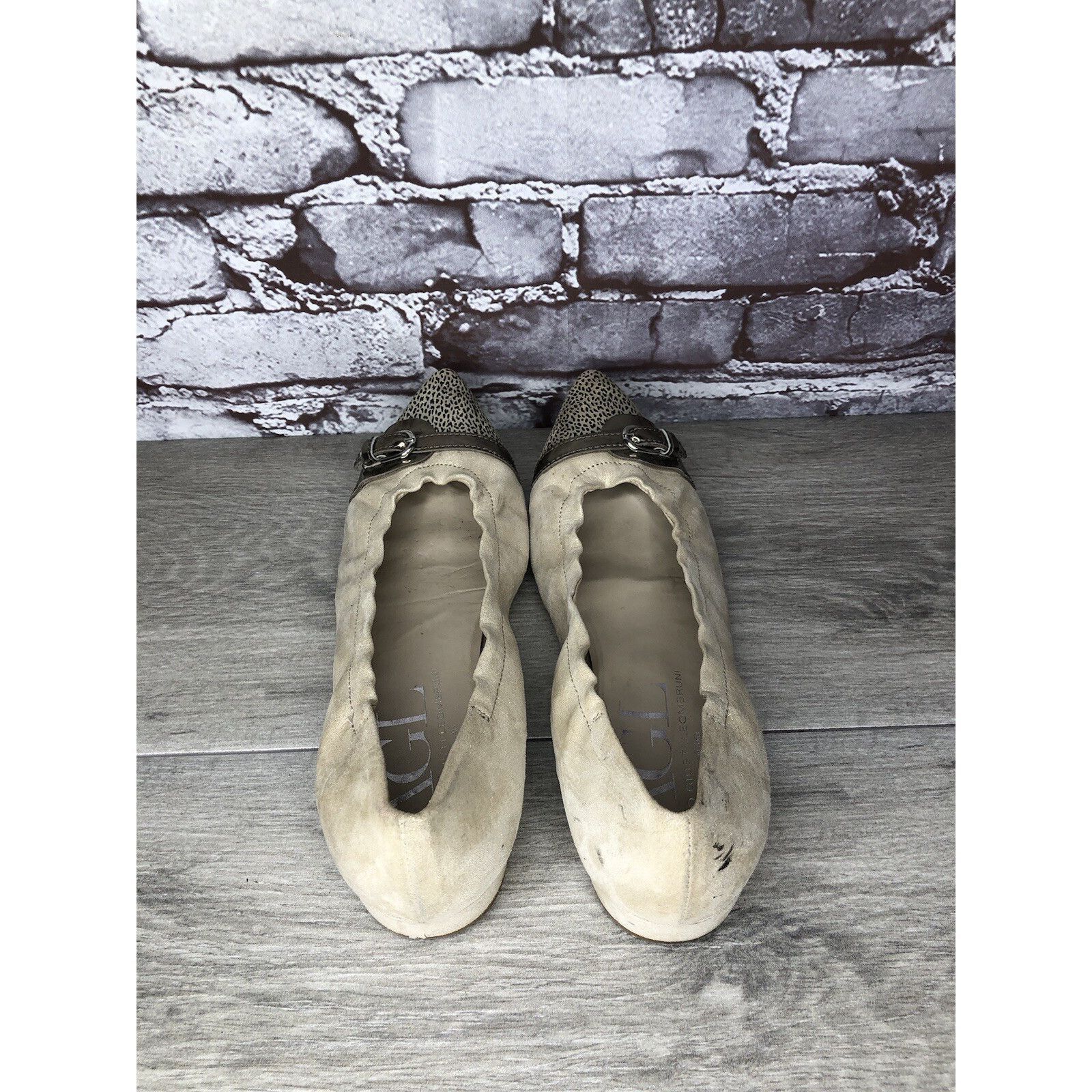Other Attilio Giusti Leombruni Beige Leather Snake Pointed Cap Toe Size US 9 / IT 39 - 7 Thumbnail