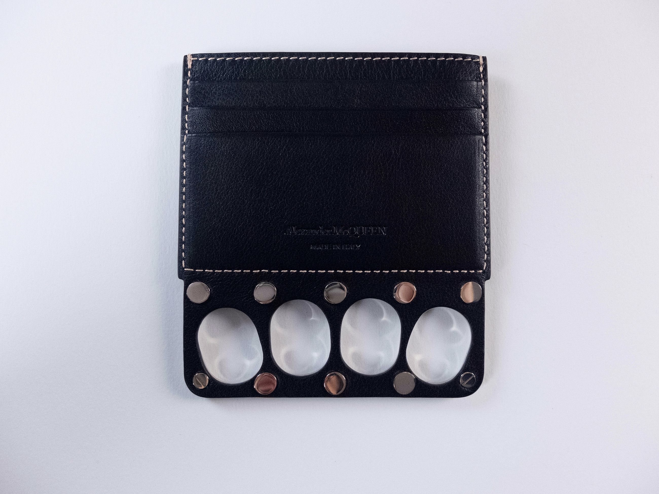 Alexander McQueen ALEXANDER MCQUEEN The Grip black leather gothic card holder Size ONE SIZE - 3 Thumbnail