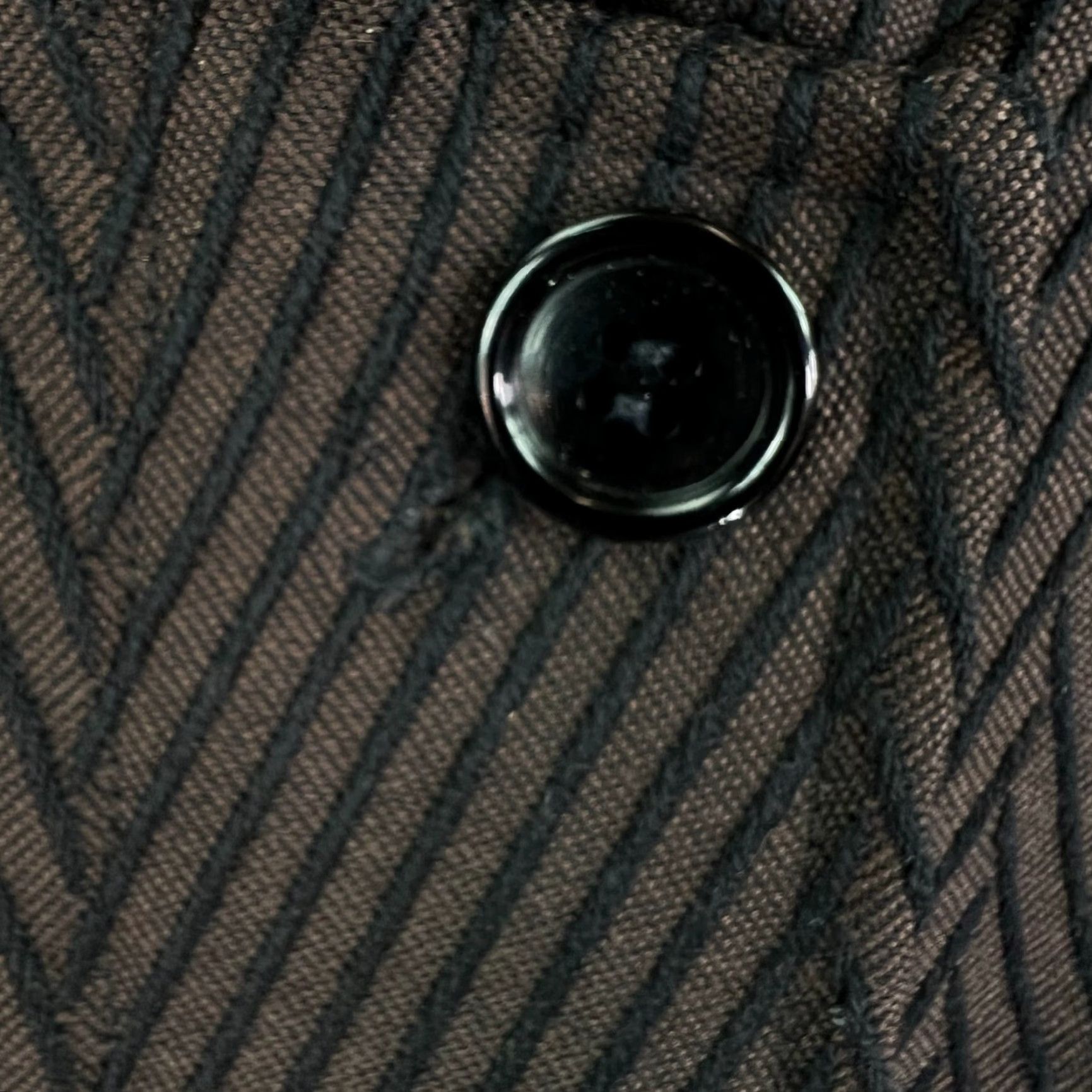 Vintage 2 Piece One Button Blazer And Skirt Suit Set Women's Size M Brown Black Chevron Size 32" / US 10 / IT 46 - 4 Thumbnail
